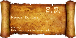 Rencz Dorisz névjegykártya